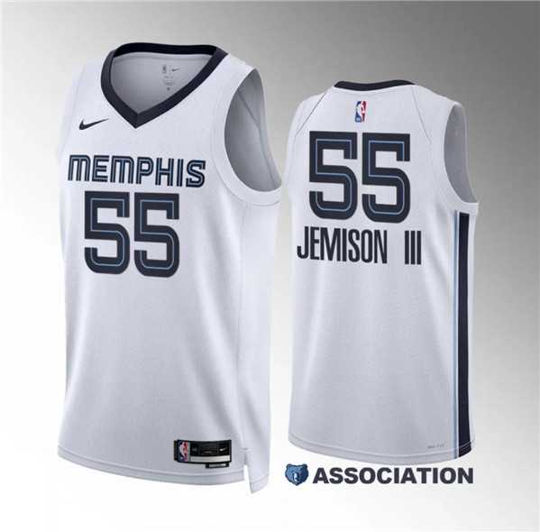 Mens Memphis Grizzlies #55 Trey Jemison Iii White Association Edition Stitched Jersey Dzhi->memphis grizzlies->NBA Jersey
